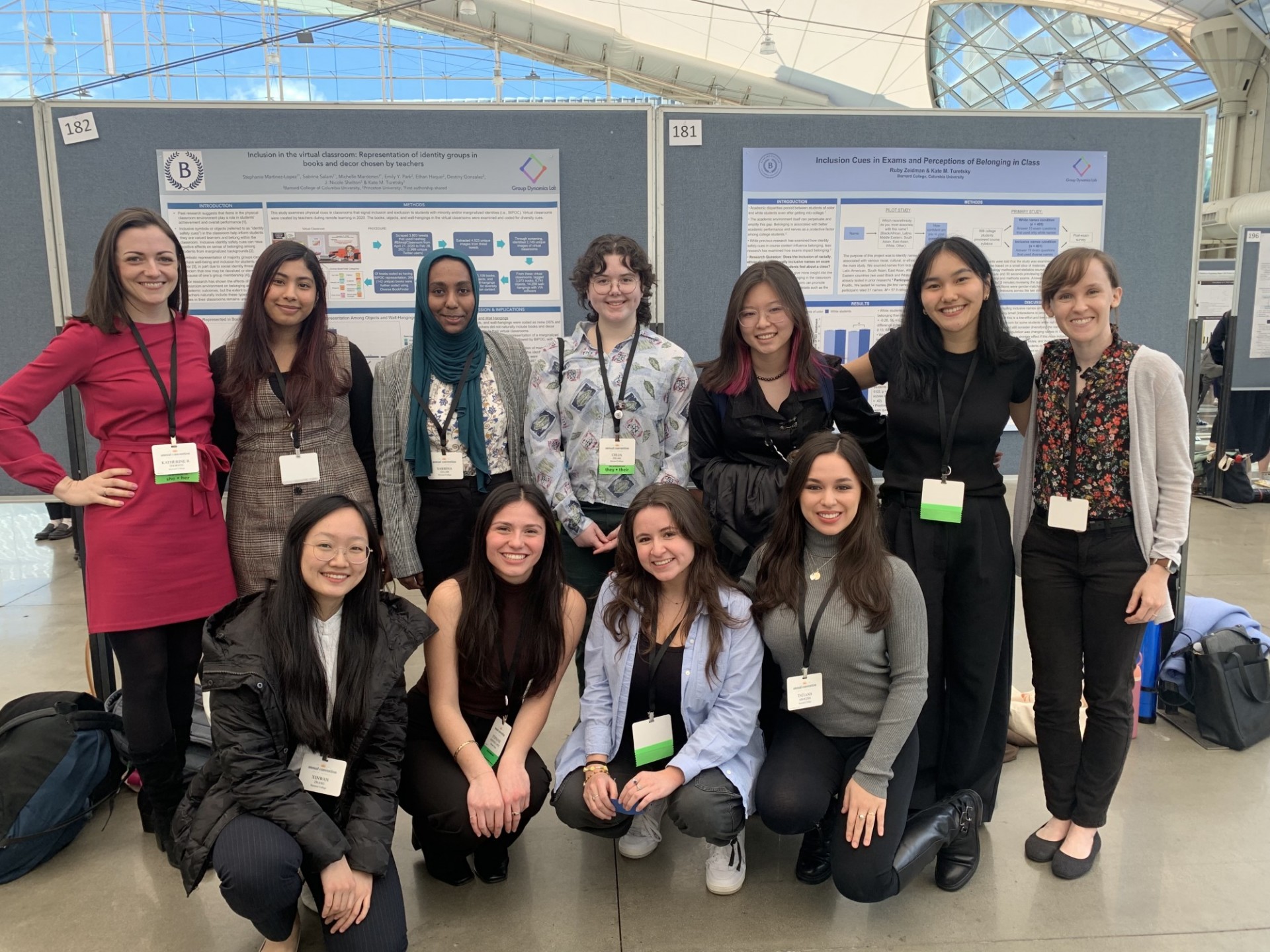 Professor Thorson and Professor Turetsky with Barnard students from the Social Interaction and Group Dynamics Labs presenting at the conference.