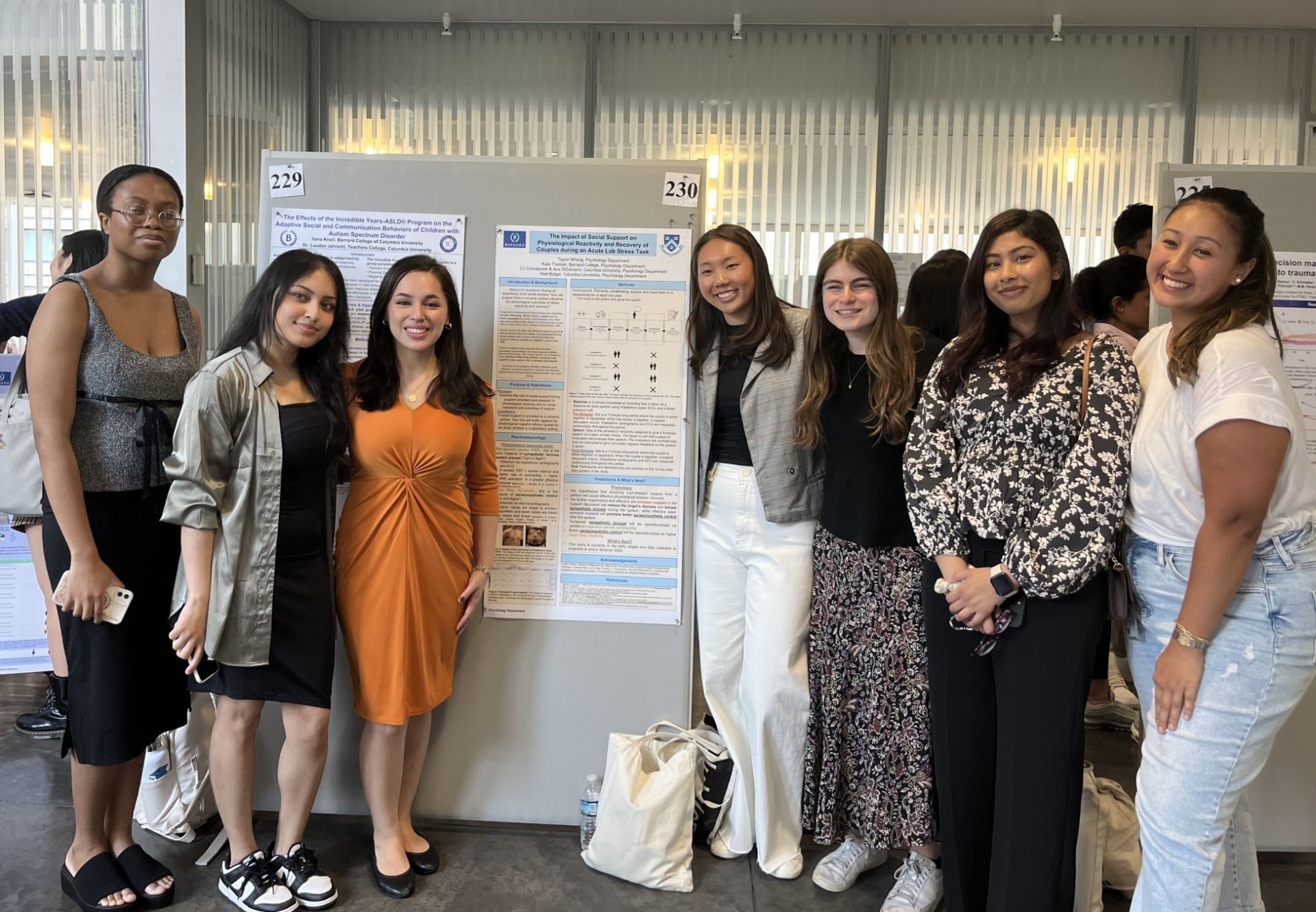 Akeila March, Humaira Ahmed, Tatiana Santos, Taylor Whang, Rebecca Klein, Maisha Alam and CJ Concepcion during SRI Poster Presentation