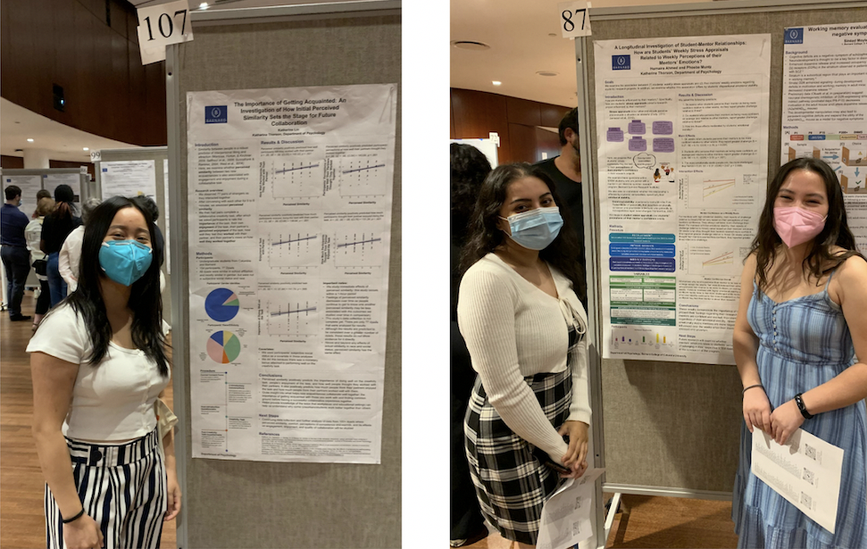 Katherine Lin, Humaira Ahmed, and Phoebe Muntz with their SRI Posters