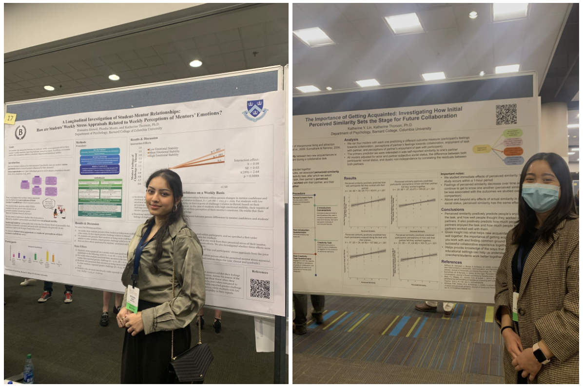 Katherine Lin and Humaira Ahmed with their SPSP Posters